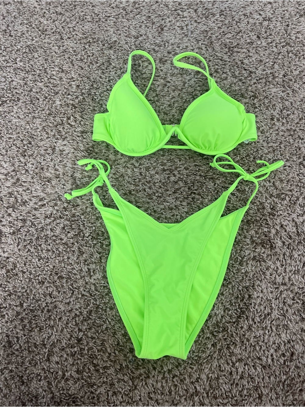 Xhilaration Neon Green Push-Up Bikini Set